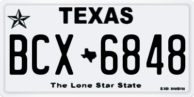 TX license plate BCX6848