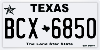 TX license plate BCX6850