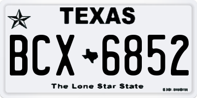 TX license plate BCX6852