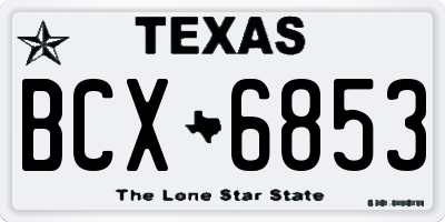 TX license plate BCX6853