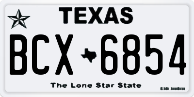 TX license plate BCX6854