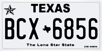 TX license plate BCX6856