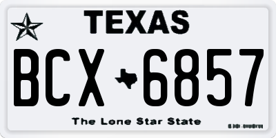 TX license plate BCX6857