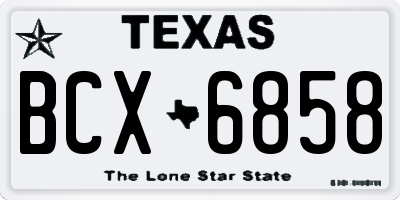 TX license plate BCX6858