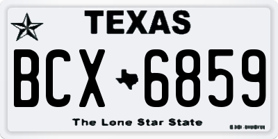 TX license plate BCX6859