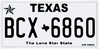 TX license plate BCX6860