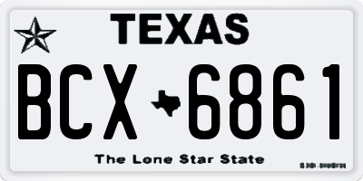 TX license plate BCX6861