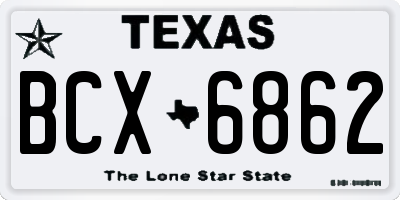 TX license plate BCX6862