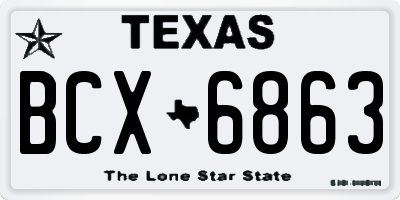TX license plate BCX6863