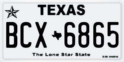 TX license plate BCX6865
