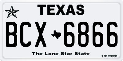 TX license plate BCX6866