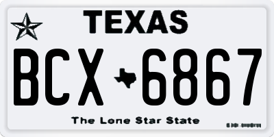 TX license plate BCX6867