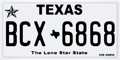 TX license plate BCX6868