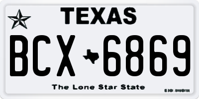 TX license plate BCX6869