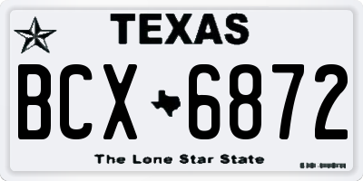TX license plate BCX6872