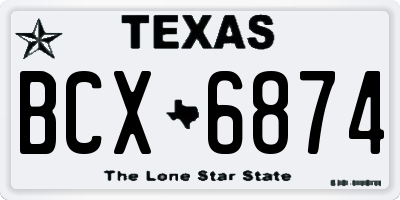 TX license plate BCX6874