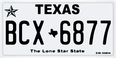 TX license plate BCX6877