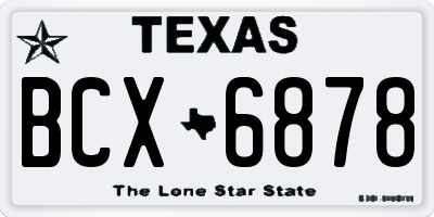 TX license plate BCX6878