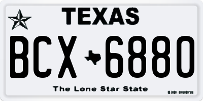 TX license plate BCX6880
