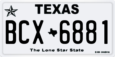 TX license plate BCX6881