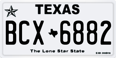 TX license plate BCX6882