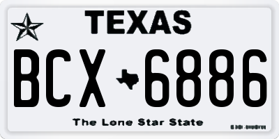 TX license plate BCX6886