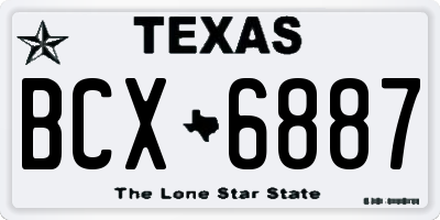 TX license plate BCX6887