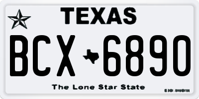 TX license plate BCX6890