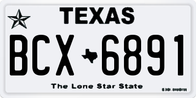 TX license plate BCX6891