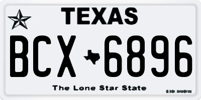 TX license plate BCX6896