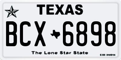 TX license plate BCX6898