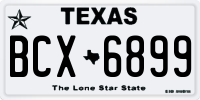 TX license plate BCX6899