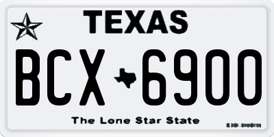 TX license plate BCX6900