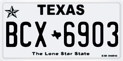 TX license plate BCX6903
