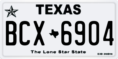TX license plate BCX6904
