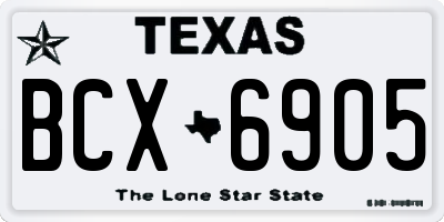 TX license plate BCX6905