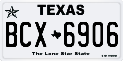TX license plate BCX6906