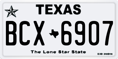 TX license plate BCX6907