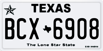 TX license plate BCX6908