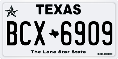 TX license plate BCX6909