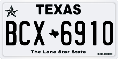 TX license plate BCX6910