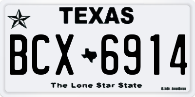 TX license plate BCX6914