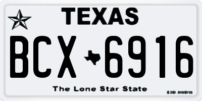 TX license plate BCX6916