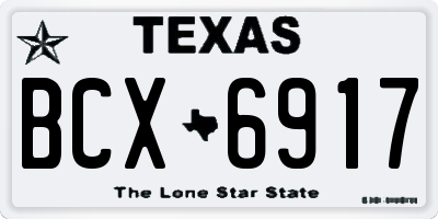 TX license plate BCX6917
