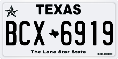 TX license plate BCX6919