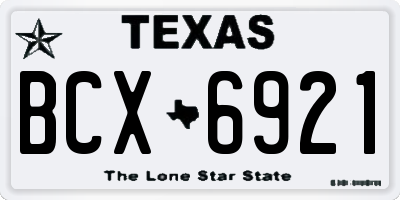 TX license plate BCX6921