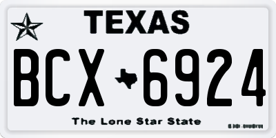 TX license plate BCX6924