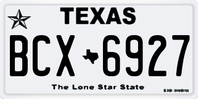 TX license plate BCX6927