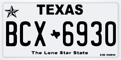 TX license plate BCX6930