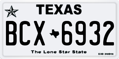 TX license plate BCX6932